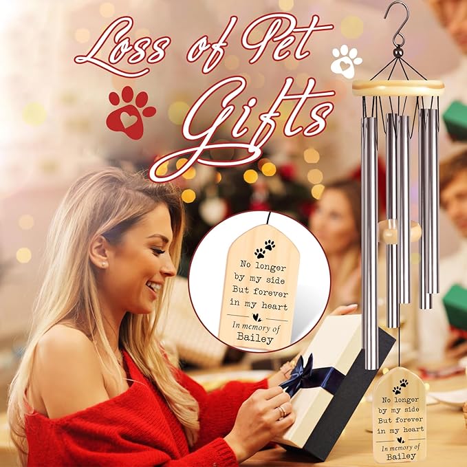 Dog Memorial Gifts for Loss of Dog, PEMIRSAYO Pet Memorial Wind Chime, Pet Memorial Gifts, Loss of Pet Sympathy Gift, Pet Remembrance Gift, Pet Loss Gifts, in Memory of Dog Cat