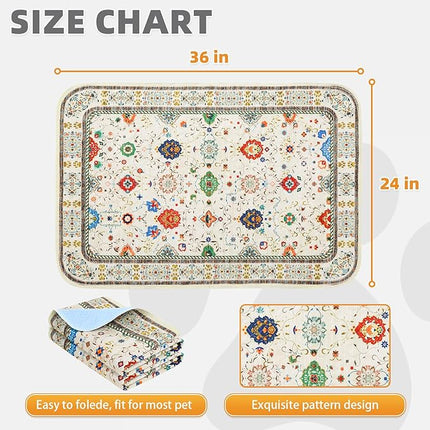 KOOLTAIL Washable Pee Pads for Dogs,2 Pack Super Absorbent Reusable Puppy Training Pads Waterproof, Nonslip and Leak-Proof Dog Pee Pads, Large Pet Mats Whelping Pads for Floor, Crate, Couch 24*36"