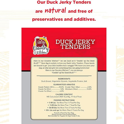 Country Kitchen Duck Jerky Tender Dog Treats, Made with Real Duck, High Protein, Low Fat, No Artificial Colors, 16 oz