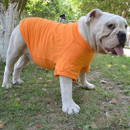 Lovelonglong Bulldog Clothes Dog Clothing Blank T-Shirt Tee Shirts for French Bulldog English Bulldog American Pit Bull Pugs 100% Cotton Skin Care Orange B-L