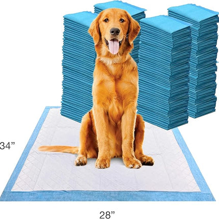 Four Paws Wee-Wee Superior Performance Unscented Extra-Large Pee Pads for Dogs & Puppies, Quilted Leak-Proof Dog Housebreaking Potty Training Floor Protection, 28" x 34", 200 Count