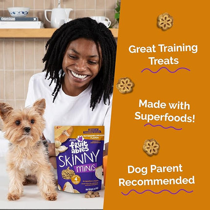 Fruitables Skinny Minis Dog Treats, Healthy Pumpkin Treat for Dogs, Low Calorie & Delicious, Puppy Training, No Wheat, Corn or Soy, Made in The USA, Rotisserie Chicken Flavor, 5oz (Pack of 2)