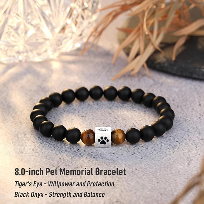 TONY & SANDY Dog Memorial Gifts, Pet Sympathy Rainbow Bridge Pet Memorial Bracelet for Men Women Girls Who Loss of Beloved Dog Cat