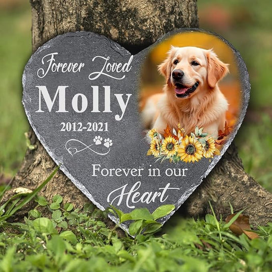 Gabita Custom photo Dog Memorial Stone, Pet Memorial Gifts for Dogs, Dog Memorial Stone, Personalized Pet Grave Markers Headstone Cemetery Decorations for Pet new 2
