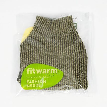 Fitwarm Mock Neck Knited Dog Pajamas, Warm Winter Clothes for Small Dogs Boy Girl, Pet Apparel, Olive Green, XS