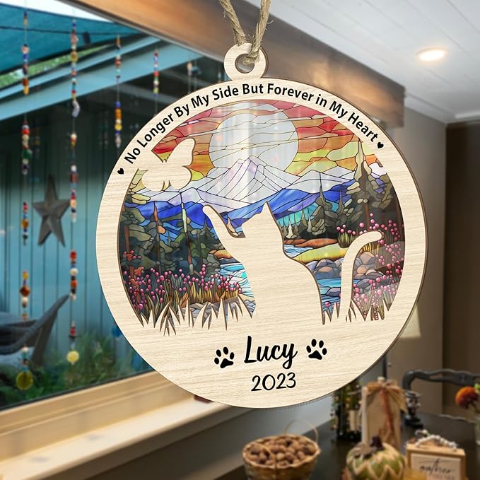 Personalized cat Memorial Ornament, Memorial Gifts for Loss of cat, pet Lovers Gifts 03