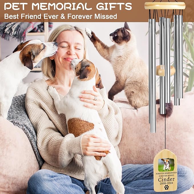 Personalized Pet Memorial Gifts, Pet Memorial Wind Chime, Dog Memorial Gifts, Cat Memorial Gifts, Pet Loss Gifts, Pet Loss Sympathy Gift, Dog Bereavement Gift, Dog Remembrance Gift - Remembered