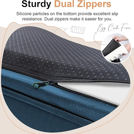 Large Dog Bed Orthopedic Washable: Beds Bolster XL Bed Large Big Dogs Memory Foam Couch Sofa Waterproof with Removable Cover - Navy Blue