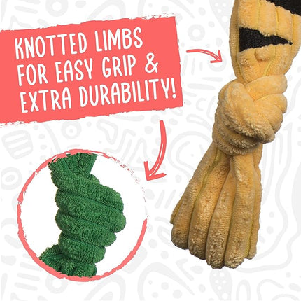 HuggleHounds Knottie Plush Dog Toy - Stuffed Animal Toy, Puppy Toys, Squeaky Dog Toy for Small, Medium & Large Dogs, Durable Plush to Keep Them Busy, Officially Licensed - Otto The Orange, Large