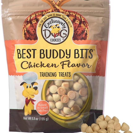 Exclusively Dog Best Buddy Bits Training Treats for Dogs and Puppies - All Natural, Baked in The USA, Ideal for Training & Agility, No Animal Byproducts - Chicken Flavor, 5.5oz Resealable Bag