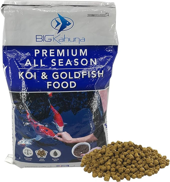 Big Kahuna Koi Fish Food for Ponds 20lbs - Koi Food for Pond Fish Food Pellets – 3/16-1/4 Floating Pond Pellet