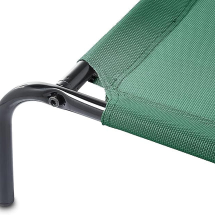 Amazon Basics Cooling Breathable Elevated Dog Bed with Metal Frame for Small Dogs, 36 x 22 x 7.5 Inch, Green