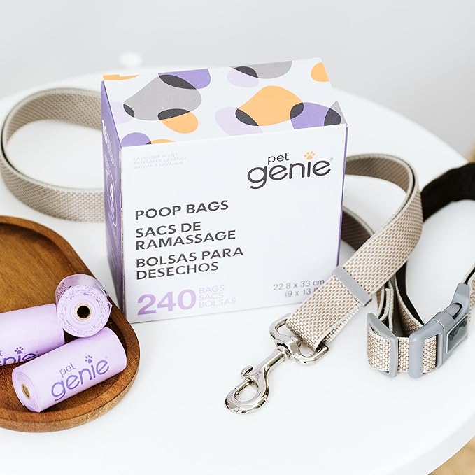 Dog Poop Bags Rolls Scented, Extra Strong & Leak-Proof for Dogs, Lavender Scented, Easy Tear Pet Waste Bags, Made from 65% Recycled Plastic, 16 Rolls (240 Count)