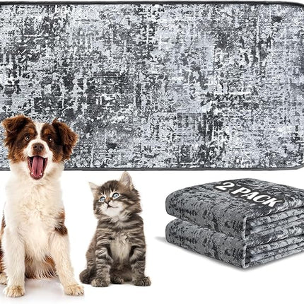 Qeils Washable Pee Pads for Dogs, 2 Pack Reusable Puppy Pads 24"x48" Super Absorbent Leakproof Dog Training Pads, Non-Slip Potty Pads for Gallery, Floor, Couch, Litter Mat Pet Essentials