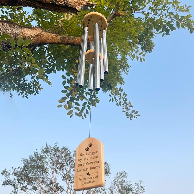 Personalized Pet Wind Chimes, Pet Memorial Gifts, Pet Loss Gifts, Loss of Pet Sympathy Gift, Pet Remembrance Gift, Bereavement Gifts for Loss of Pet, in Memory of Dog Cat