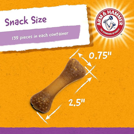 Arm & Hammer for Pets Nubbies Dental Treats for Dogs with Baking Soda and Calcium, Treat Chews Help Fight Bad Breath, Plaque & Tartar, Peanut Butter, Value Bucket, 139 Pcs, 6-pk (Packaging May Vary)