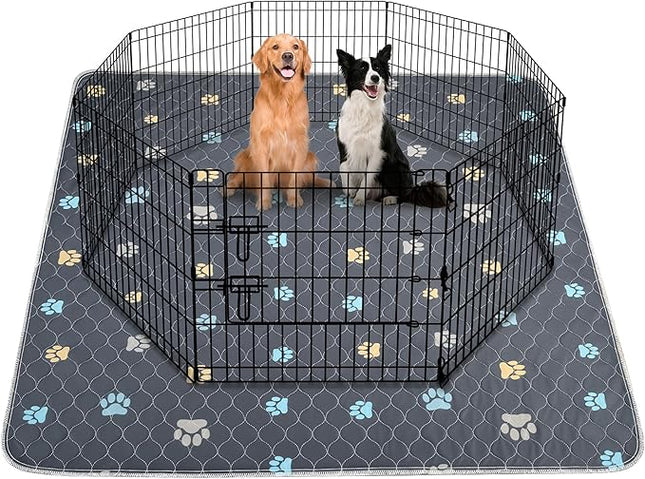 Aitmexcn Washable Puppy Dog Pee Pad, 2PCS 100% Waterproof Whelping Training Mat for Puppy/Senior Dog, Fast Drying Reusable Puppy Pads for Indoor, Outdoor and Car Travel- 48'' x 48'',Gray