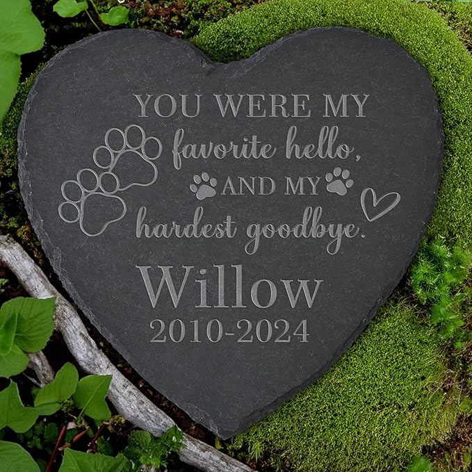 Personalized Pet Memorial Stone, Dog Memorial Gifts for Loss of Dog, Pet Loss Gifts, Pet Memorial, Loss of Dog Sympathy Gift, Dog Remembrance Gift, Pet Bereavement Gifts - My Hardest Goodbye
