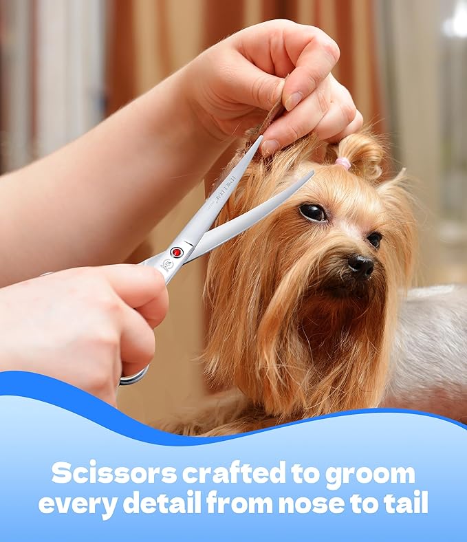 Fenice Peak 6.5" Thinning Scissors for Dog Groming 35 Teeth, 6CR Stainless Steel Dog Grooming Shears, Professional Pet Hair Trimming Thinner Scissor for Face, Body, Paws