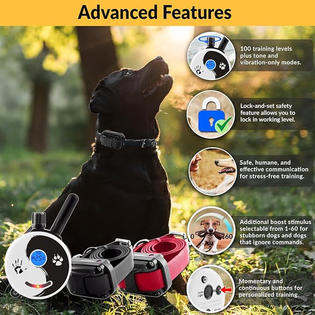 Educator E-Collar Dog Training Collar, Rechargeable Remote + Finger Clicker, for Small to Medium Dogs, Humane Tapping Stimulation, 100 Levels, Tone, Light, 1/2 Mile 2 Dogs, Zen