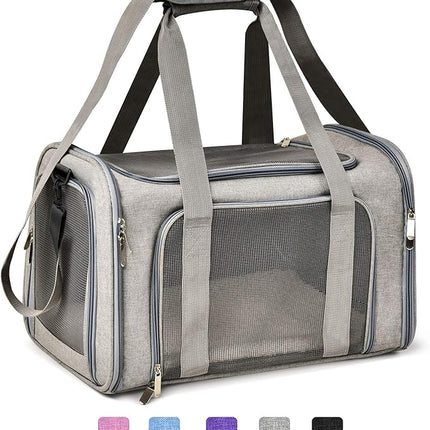 Large Cat Carriers Dog Carrier Pet Carrier for Cats Dogs Puppies up to 25Lbs, Big Dog Carrier Soft Sided, Travel Puppy Carrier - Large - Grey