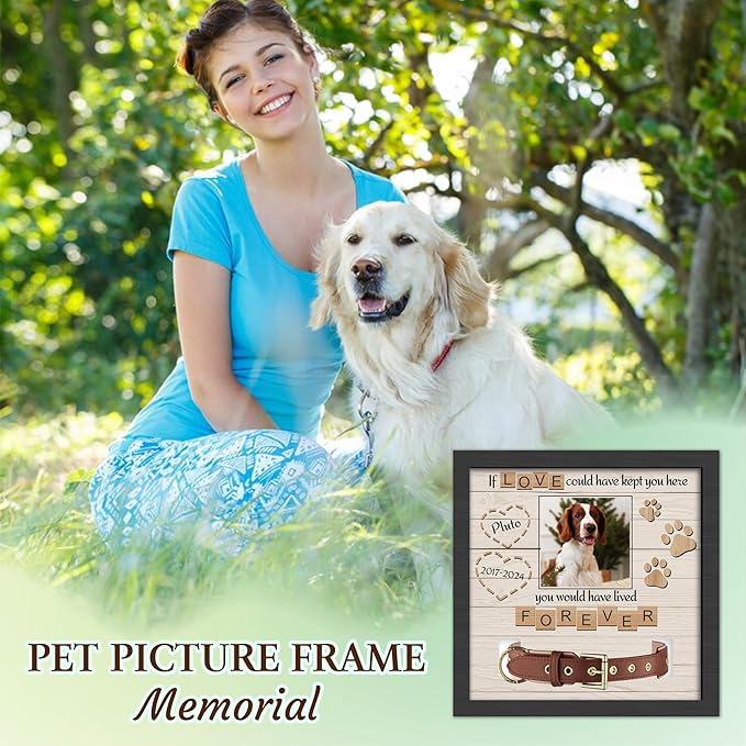Pet Memorial Gifts for Dogs, Dog Memorial Gifts for Loss of Dog, Dog Memorial Collar Frame, Cat Loss Sympathy Gifts, Custom Pet Memorial Plaque, Cat Memorial Gifts, Memorial Gifts for Pet Lover