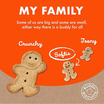 Buddy Biscuits Softies 8 oz Pouch, Soft & Chewy, Natural Peanut Butter Flavor Dog Treats, Oven Baked in The USA