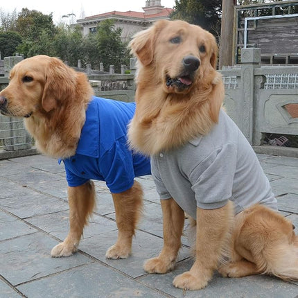 lovelonglong Basic Dog Polo Shirts Premium Cotton, Polo T-Shirts for Large Medium Small Dogs with a Two-Button Collar Blank Color Blue XXL