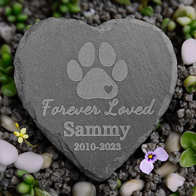 Dog Memorial Gifts for Loss of Pet - Personalized Loss of Dog Memorial Stone - Loss of Cat Sympathy Stone - Personalized Pet Loss Gifts - Sympathy Gift for Dog Passing Away - 4*4 Inches Memorial Stone