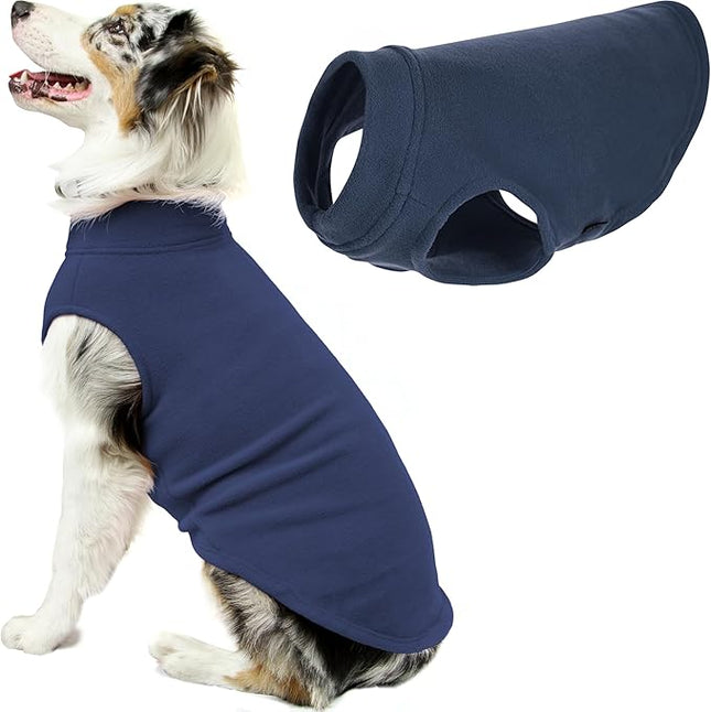 Gooby Stretch Fleece Vest Dog Sweater - Indigo Blue, 5X-Large - Warm Pullover Super Stretchy Fleece Dog Jacket for Small to Large Dogs