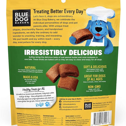Blue Dog Bakery Natural Dog Treats, Softies, Peanut Butter Flavor, 16.2oz Bag, 6 Bags
