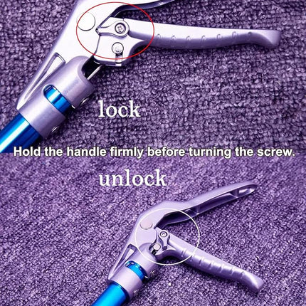 60" Professional All-Aluminum Alloy Snake Tong Reptile Grabber Rattle Snake Catcher Wide Jaw Handling Tool with Lock