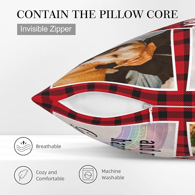 Funnylife Personalized Pet Memorial Throw Pillow with Photo Pet Memorial Gifts for Dogs Cats Loss of Dog Sympathy Gift Dog Bereavement Remembrance Picture Pillow