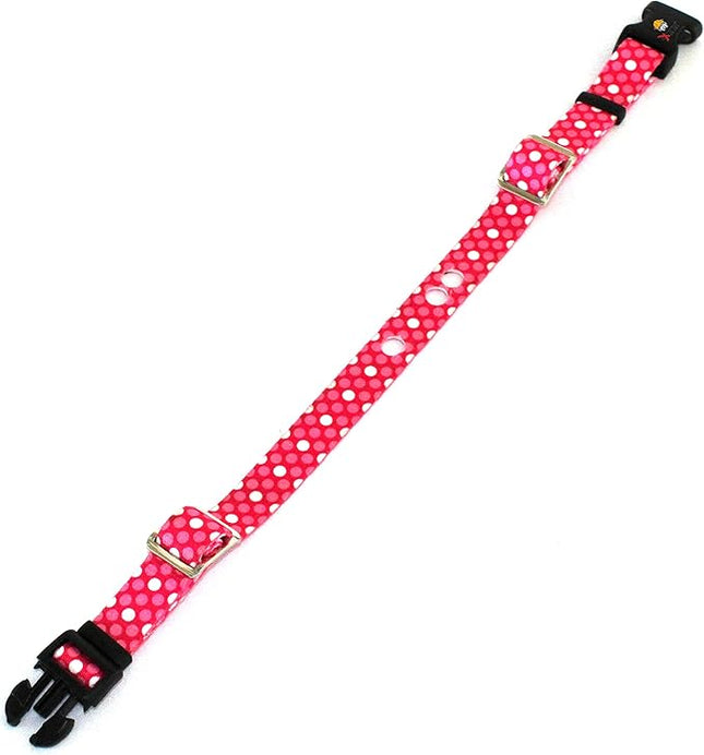 Extreme Dog Fence Replacement Containment and Training Collar Strap for MostUnderground Electric Dog Fence Brands - Pink Dots (Medium: 13" - 18" x 3/4")
