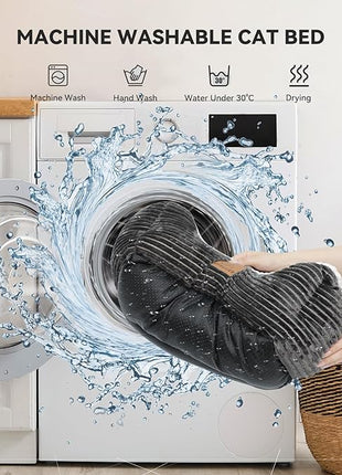 Cat Dog Bed for Pets, Rectangle Pet Bed Gift for Puppy and Kitten, Machine Washable Calming Fluffy Pet Couch Sofa for Indoor Outdoor, Portable Soft Cat Bed with Non-Slip Bottom (Small, Dark Grey)