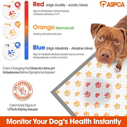 ASPCA Health Monitoring Dog Pee Pads, 100 Count, pH-Sensitive 22"x22" Training Pads, Leakproof and Odor-Controlled, Perfect for Puppies and Small Breeds