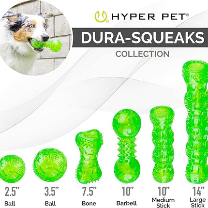 Hyper Pet Dura-Squeaks Stick Dog Toy, Large, Green
