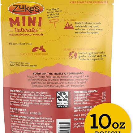 Zuke's Mini Naturals Dog Training Treats for Dogs, Real Salmon Flavor - 10 oz. Pouch