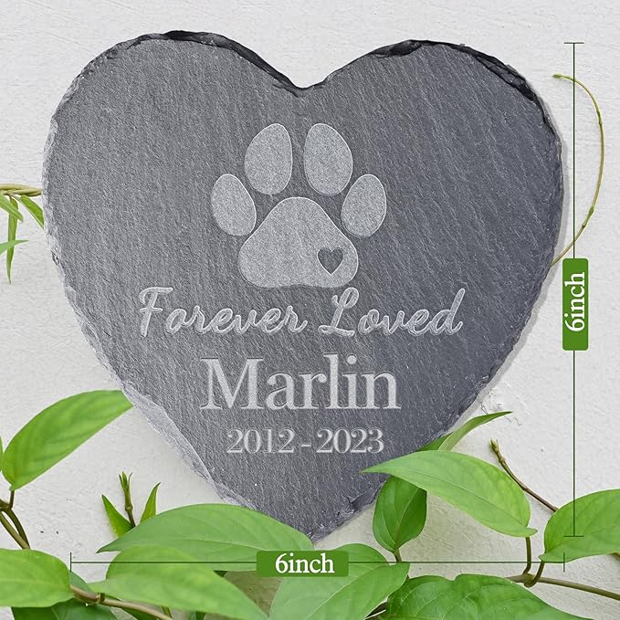 Pet Memorial Stones, Gifts, Loss of Sympathy Dog Gifts for Dog, Bereavement Grave Marker, in Memory - Style C, 6''x6''/15x15cm