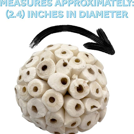 by M&M 5110 Small Sola Bird Balls Pk3 - Handmade Natural Sola Wood Bird Foot Toys, Shreddable Lightweight Wood Balls, Easy for Beaks and Feet to Forage, Grat for Small to Med Birds