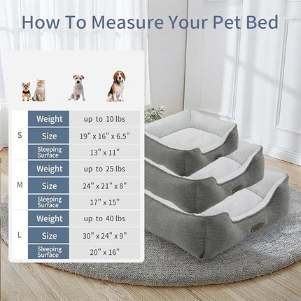 Dog Bed for Extra Small Dogs Breeds,Cat Bed,Puppy kennel bed,Deluxe Plush Dog Crate Beds,Comfy Durable Pet Sleeping bed,Washable rectangular dog bed & Non-Slip Bottom, Size (19"X16'' Grey)