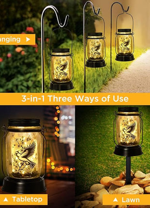 Cardinal Gifts for Women/Men Cardinal Solar Lanterns Mom Grandma Birthday Present Lantern Memorial Lights Solar Garden Decoration Outside for Yard, Patio,Backyard,Porch Torches