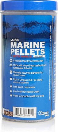 Omega One Garlic Marine Large Sinking Pellets, 9 oz.