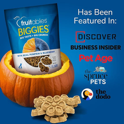 Fruitables Biggies Dog Biscuits, Pumpkin Treats for Dogs, Healthy Doggie Biscuits, Crunchy Treats, No Wheat, Corn or Soy, Made in The USA, Almond Butter and Coconut Flavor, 16oz (Pack of 2)