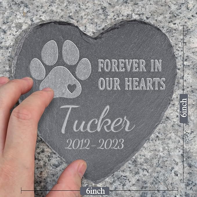 Loss of Dog Memorial Gift - Personalized Pet Memorial Stone - Dog Sympathy Tombstone for Loss of Pet - Personalized Bereavement Remembrance Condolence Gift for Pet - 4*4 Inches Memorial Stone