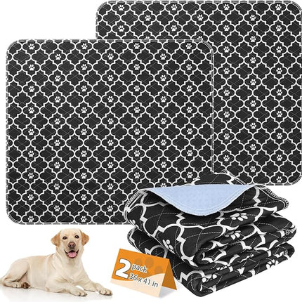 KOOLTAIL Washable Pee Pads for Dogs, 2 Packs Super Absorbent Leakproof & Non-Slip Dog Pee Pad Extra Large, Reusable Puppy Training Pads Waterproof, Pet Mat Rug for Whelping,Floor,Crate,Cats, 36"x41"