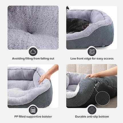 INVENHO Dog Bed Medium Size, Orthopedic Warming Soft Calming Sleeping Durable with Anti-Slip Bottom