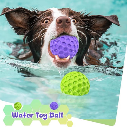 Squeaky Dog Toys for Aggressive Chewers, Indestructible Dog Balls for Aggressive Chewers, Purple Squeaky Balls for Dogs, Interactive Toys for Large Dogs to Relax
