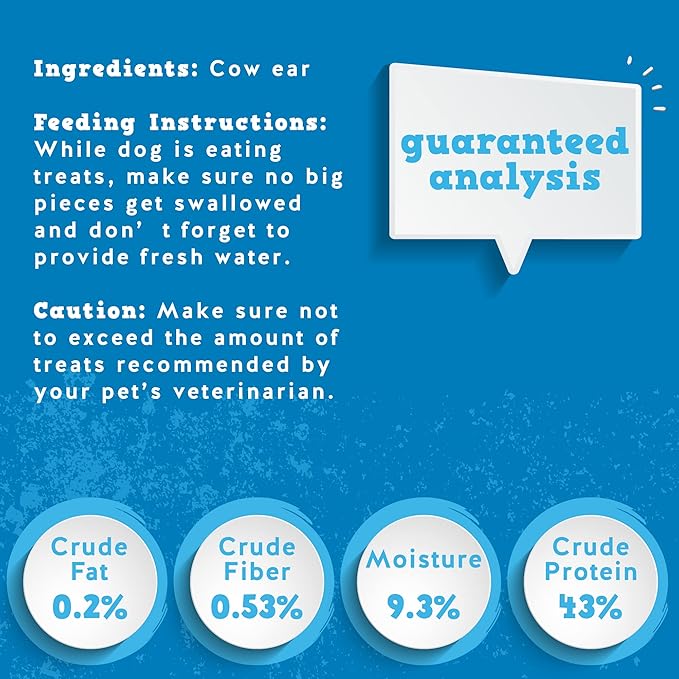 Jack&Pup White Cow Ears for Dogs - Cow Ear Dog Treats, Single Ingredient, High Protein, Pig Ear Alternative Dog Treats - Cow Ears for Small and Large Dogs (15 Pack)