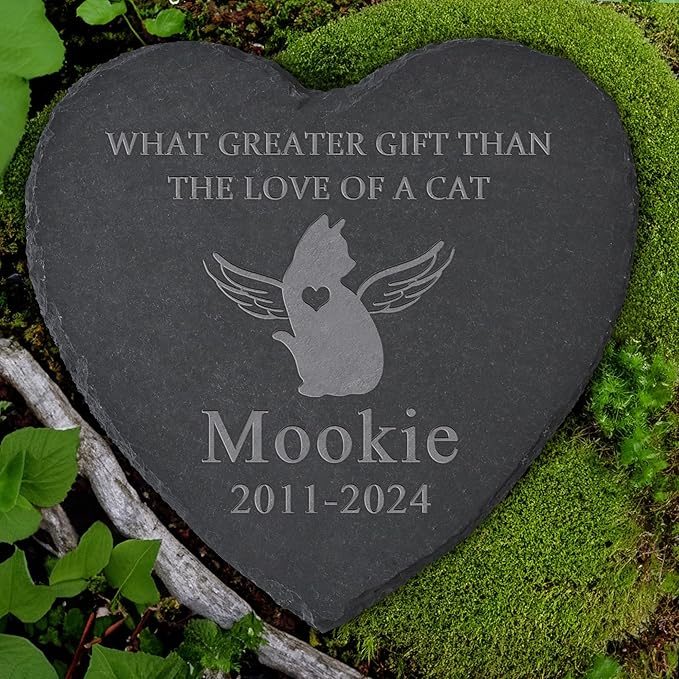 Personalized Cat Memorial Stone, Cat Memorial Gifts for Loss of Cat, Pet Loss Gifts, Pet Memorial, Loss of Cat Sympathy Gift, Cat Remembrance Gift, Cat Bereavement Gifts - Love of A Cat